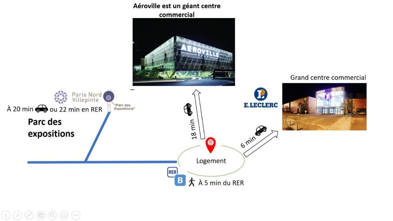 A 5Mn De La Gare Entre Paris, Disneyland & Asterix Villeparisis Exteriör bild